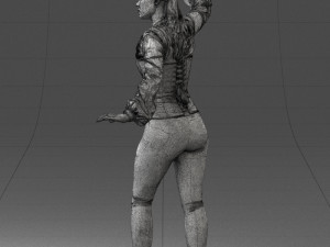 000136 Fantasy Woman with Dagger 0616 Modello 3D