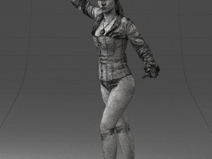 000136 Fantasy Woman with Dagger 0616 Modello 3D