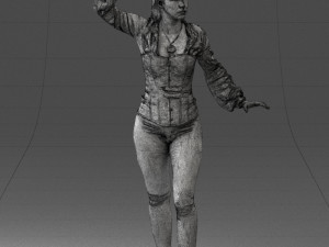 000136 Fantasy Woman with Dagger 0616 Modello 3D