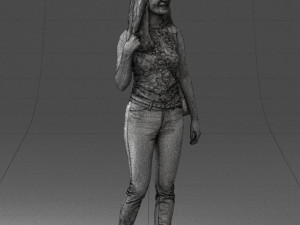 000137 Smiling Young Woman with Backpack 0618 3D 모델