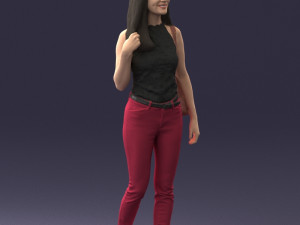 000137 Smiling Young Woman with Backpack 0618 3dp 3D 打印模型