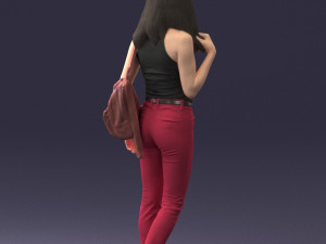 000137 Smiling Young Woman with Backpack 0618 3dp 3D 打印模型