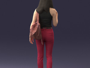 000137 Smiling Young Woman with Backpack 0618 3dp 3D 打印模型