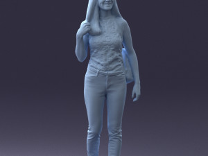000137 Smiling Young Woman with Backpack 0618 3dp 3D 打印模型