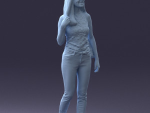 000137 Smiling Young Woman with Backpack 0618 3dp 3D 打印模型