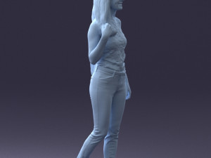 000137 Smiling Young Woman with Backpack 0618 3dp 3D 打印模型
