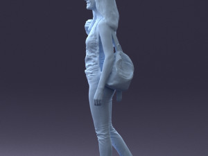 000137 Smiling Young Woman with Backpack 0618 3dp 3D 打印模型