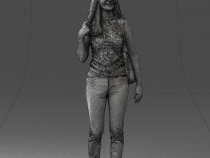 000137 Smiling Young Woman with Backpack 0618 3dp 3D 打印模型