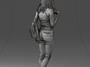 000137 Smiling Young Woman with Backpack 0618 3dp 3D 打印模型
