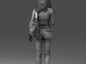 000137 Smiling Young Woman with Backpack 0618 3dp 3D 打印模型