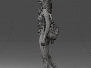 000137 Smiling Young Woman with Backpack 0618 3dp 3D 打印模型