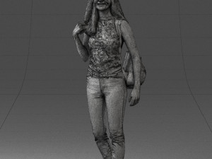 000137 Smiling Young Woman with Backpack 0618 3dp 3D 打印模型