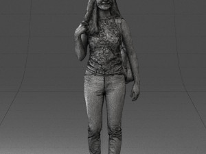 000137 Smiling Young Woman with Backpack 0618 3dp 3D 打印模型