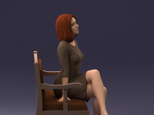000138 Woman Sitting on a Bench 0618 3dp 3D Принт Модель