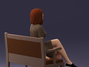 000138 Woman Sitting on a Bench 0618 3dp 3D Принт Модель