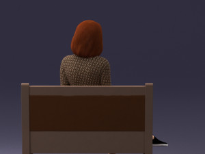 000138 Woman Sitting on a Bench 0618 3dp 3D Принт Модель