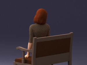 000138 Woman Sitting on a Bench 0618 3dp 3D Принт Модель