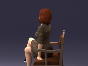 000138 Woman Sitting on a Bench 0618 3dp 3D Принт Модель