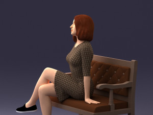 000138 Woman Sitting on a Bench 0618 3dp 3D Принт Модель
