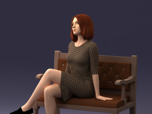 000138 Woman Sitting on a Bench 0618 3dp 3D Принт Модель