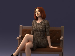 000138 Woman Sitting on a Bench 0618 3dp 3D Принт Модель