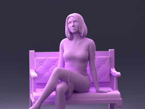 000138 Woman Sitting on a Bench 0618 3dp 3D Принт Модель