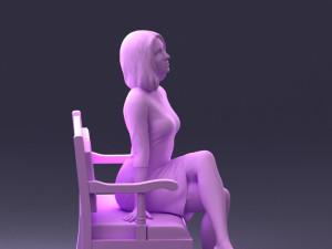 000138 Woman Sitting on a Bench 0618 3dp 3D Принт Модель