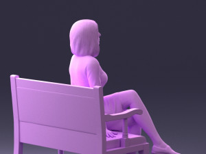 000138 Woman Sitting on a Bench 0618 3dp 3D Принт Модель