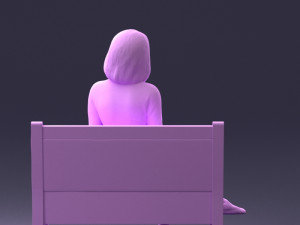 000138 Woman Sitting on a Bench 0618 3dp 3D Принт Модель