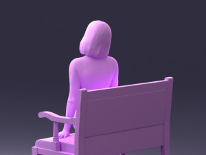 000138 Woman Sitting on a Bench 0618 3dp 3D Принт Модель