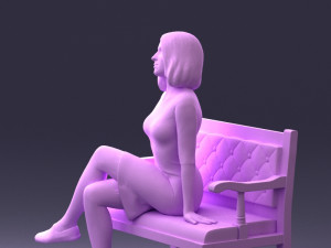 000138 Woman Sitting on a Bench 0618 3dp 3D Принт Модель