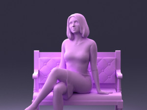 000138 Woman Sitting on a Bench 0618 3dp 3D Принт Модель