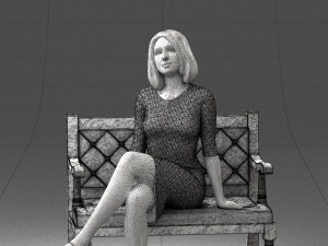 000138 Woman Sitting on a Bench 0618 3dp 3D Принт Модель