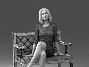 000138 Woman Sitting on a Bench 0618 3dp 3D Принт Модель