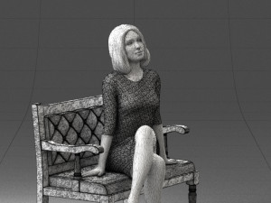 000138 Woman Sitting on a Bench 0618 3dp 3D Принт Модель