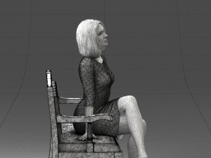 000138 Woman Sitting on a Bench 0618 3dp 3D Принт Модель