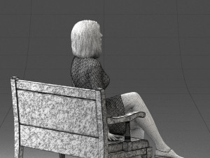 000138 Woman Sitting on a Bench 0618 3dp 3D Принт Модель