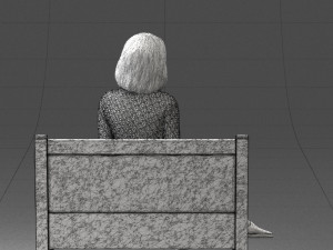 000138 Woman Sitting on a Bench 0618 3dp 3D Принт Модель