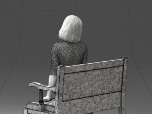 000138 Woman Sitting on a Bench 0618 3dp 3D Принт Модель