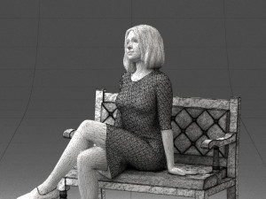 000138 Woman Sitting on a Bench 0618 3dp 3D Принт Модель