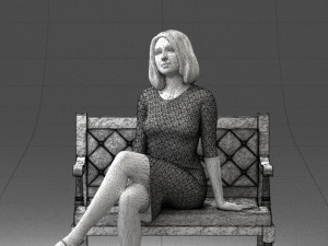 000138 Woman Sitting on a Bench 0618 3dp 3D Принт Модель