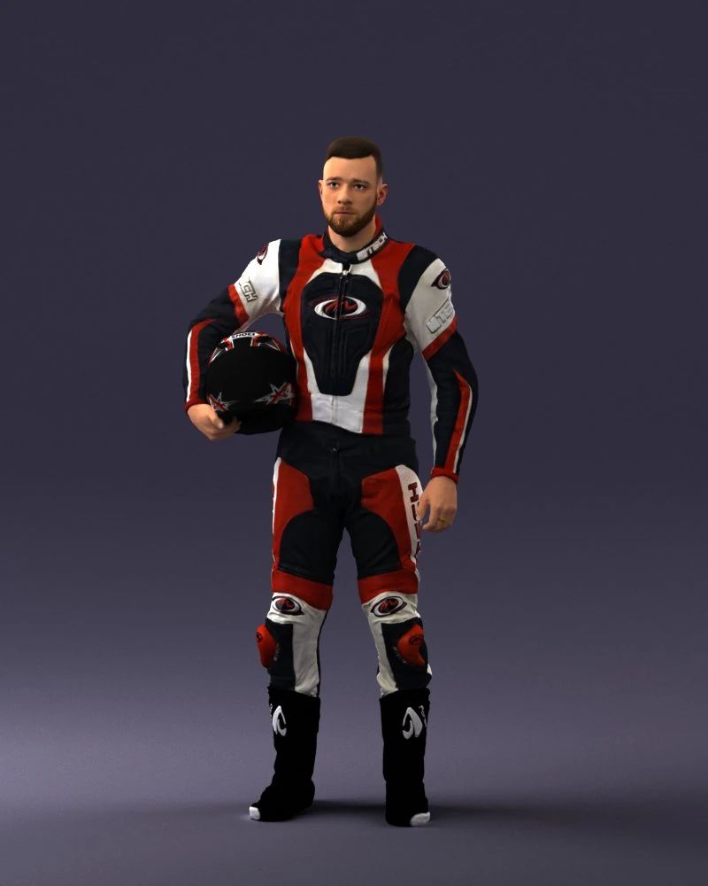 000145 Professional Motorcycle Racer 0709 3dp 3D Print Model .c4d .max .obj .3ds .fbx .stl .blend