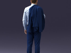 000146 Stylish Businessman Holding Jacket 0709 3dp Modèles 3D en vedette