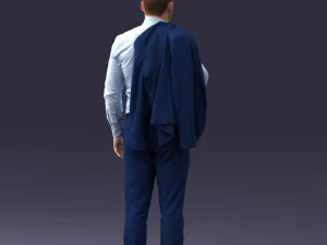 000146 Stylish Businessman Holding Jacket 0709 3dp 3D Print Model