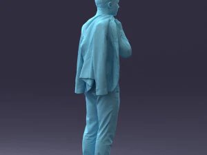 000146 Stylish Businessman Holding Jacket 0709 3dp 3D Print Model