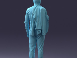 000146 Stylish Businessman Holding Jacket 0709 3dp Modèles 3D en vedette