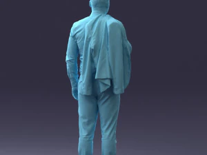 000146 Stylish Businessman Holding Jacket 0709 3dp 3D Print Model