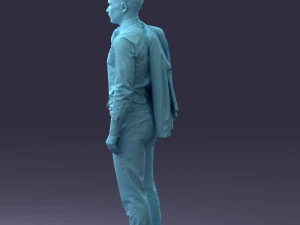000146 Stylish Businessman Holding Jacket 0709 3dp 3D Print Model