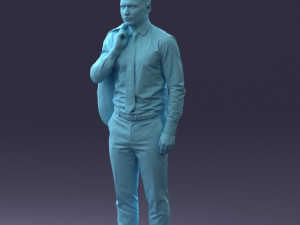 000146 Stylish Businessman Holding Jacket 0709 3dp Modèles 3D en vedette