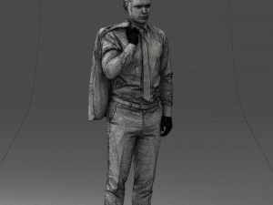 000146 Stylish Businessman Holding Jacket 0709 3dp Modèles 3D en vedette